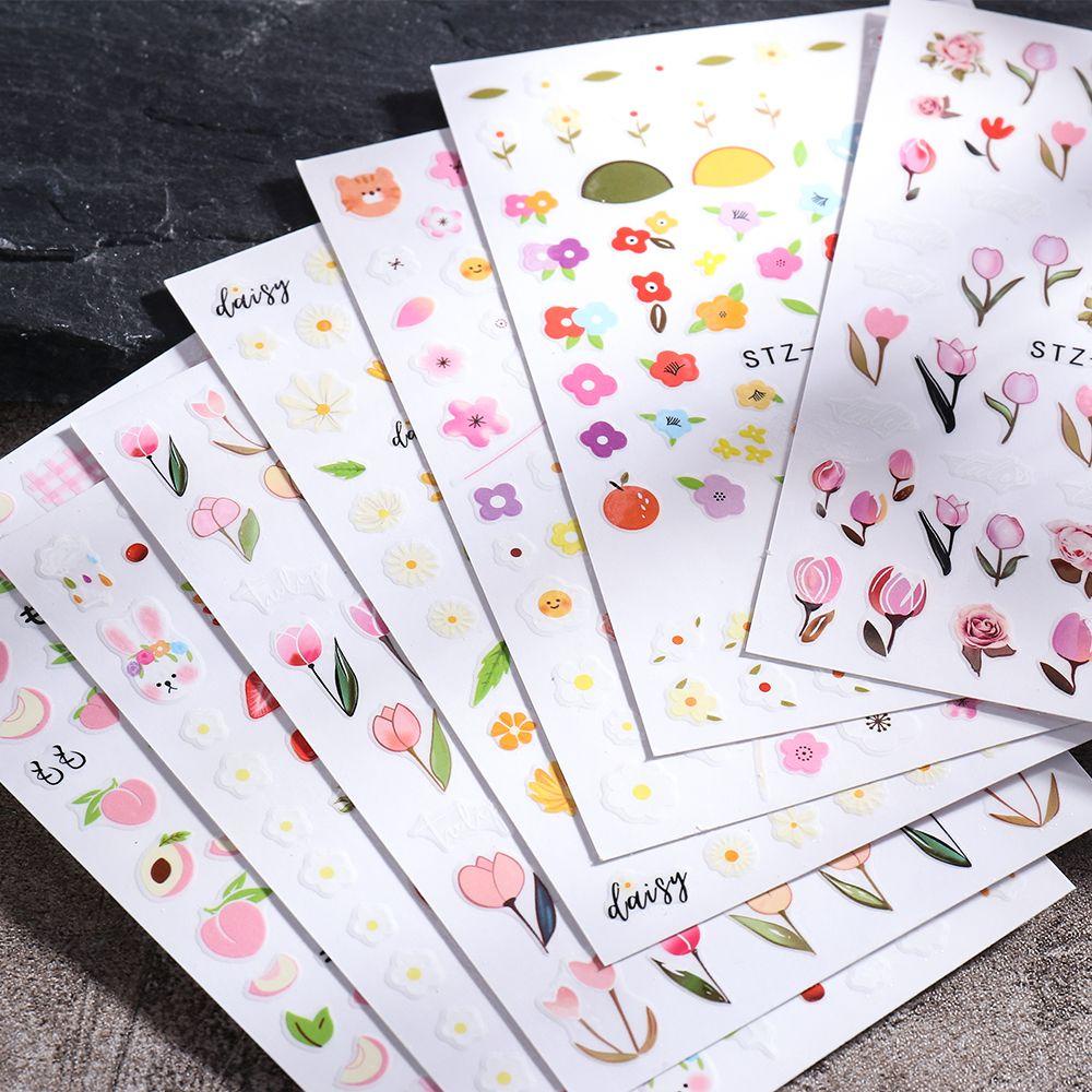Miếng Dán Trang Trí Móng Tay Tự Dính Họa Tiết Hoa Tulip Xinh Xắn