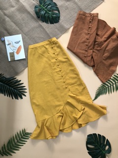 CHÂN VÁY DÀI MIDI LINEN