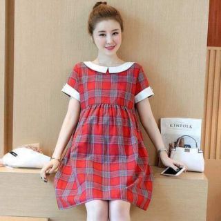 Váy bầu thô kẻ