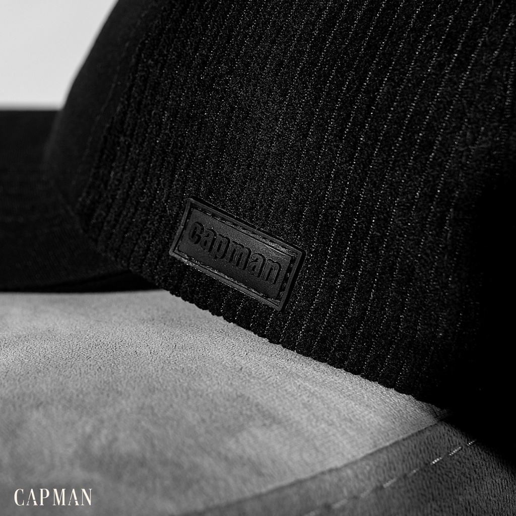 Mũ lưỡi trai thể thao màu đen CAPMAN chính hãng CM98 vải nhung tăm