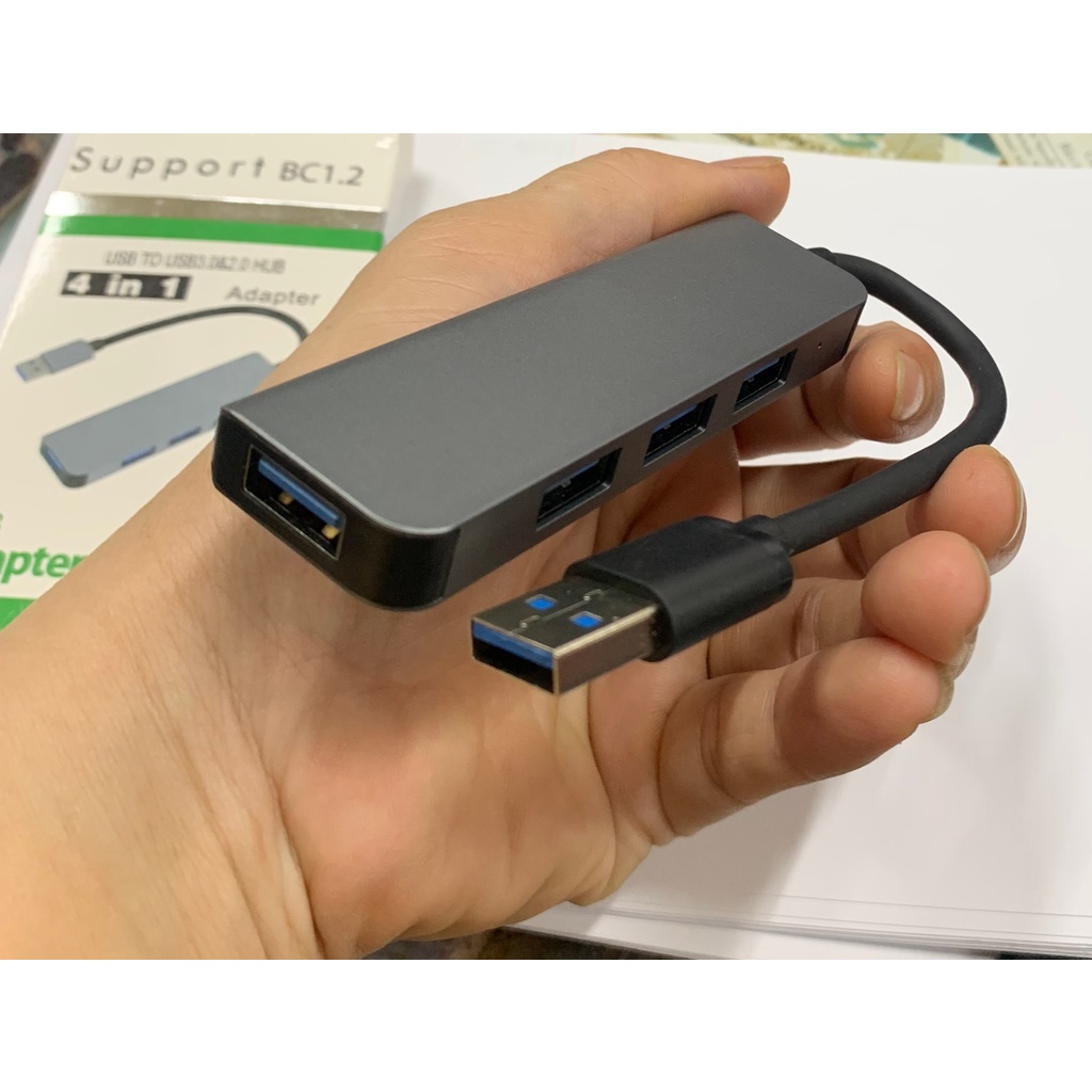 Bộ chia 4 cổng USB gồm 1 USB 3.0 và 3 USB 2.0 dùng cho máy tính, điện thoại, máy tính bảng