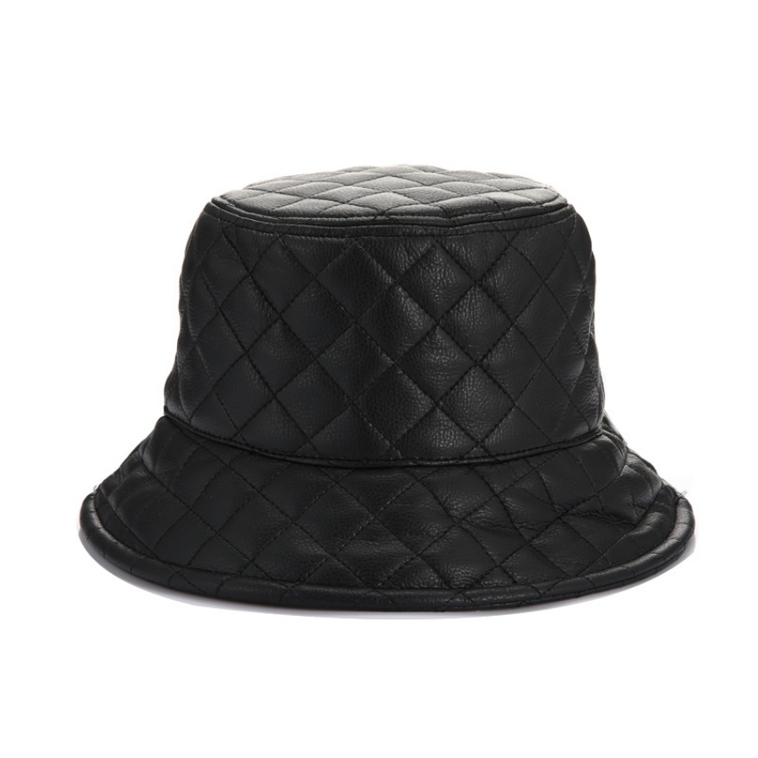 Mộc®Mũ bucket da trần tràm mùa đông cá tính phong cách Hàn