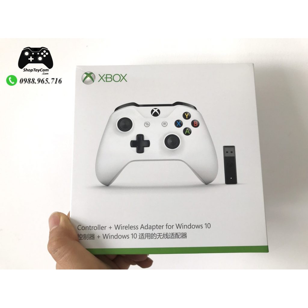 Tay Cầm Xbox One S Trắng Chính Hãng + Tặng Kèm Cáp USB + Bọc Cần Tối Ưu PC / FO4 / FIFA | BigBuy360 - bigbuy360.vn