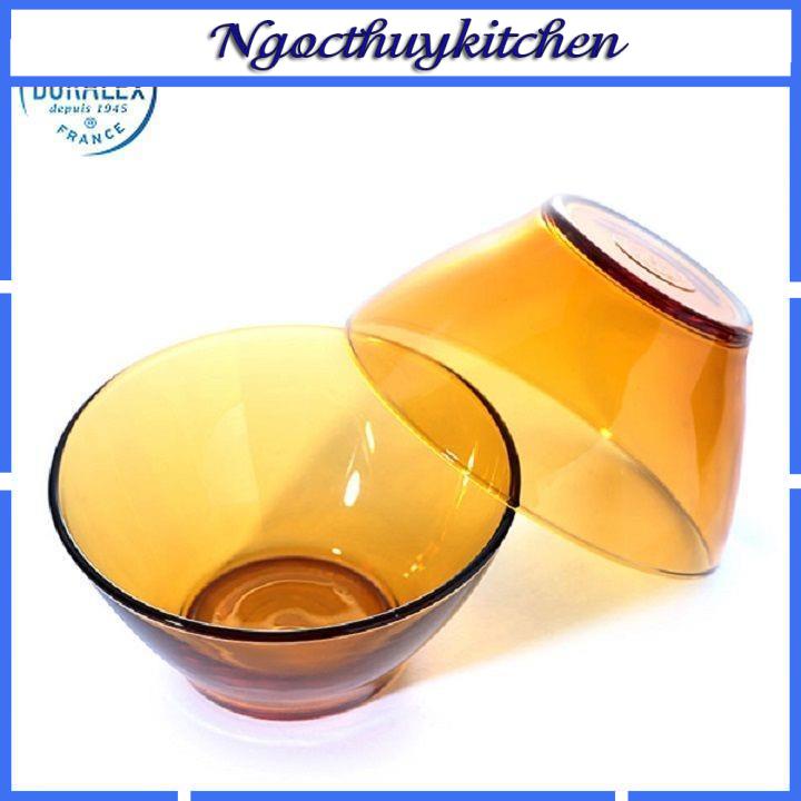 Tô hổ phách Amber 13.6cm Thủy tinh cường lực cao cấp Pháp D2004D