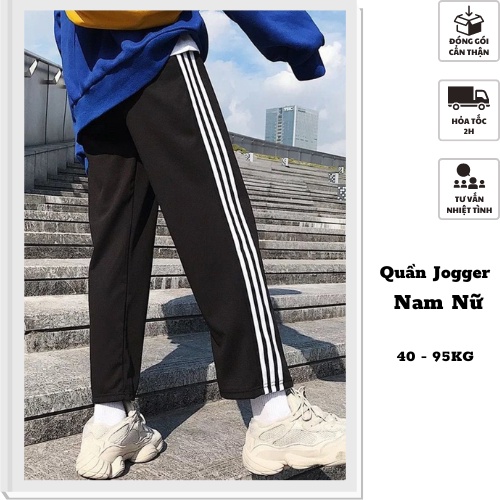 40-95kg Quần 3 sọc Suông Nam Nữ Bigsize phong cách thể thao