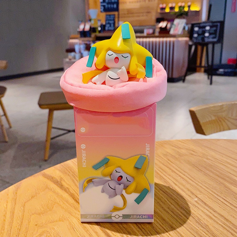 Mô hình Pokem đang ngủ dễ thương để bàn mini, tiểu cảnh, trang trí bàn học, bàn làm việc, tủ sách