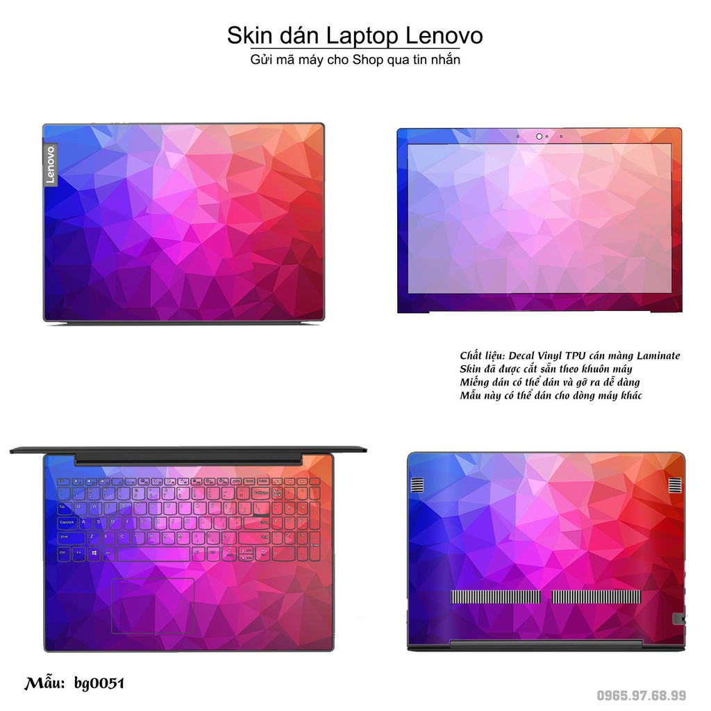 Skin dán Laptop Lenovo in hình Vân kim cương _nhiều mẫu 2 (inbox mã máy cho Shop)