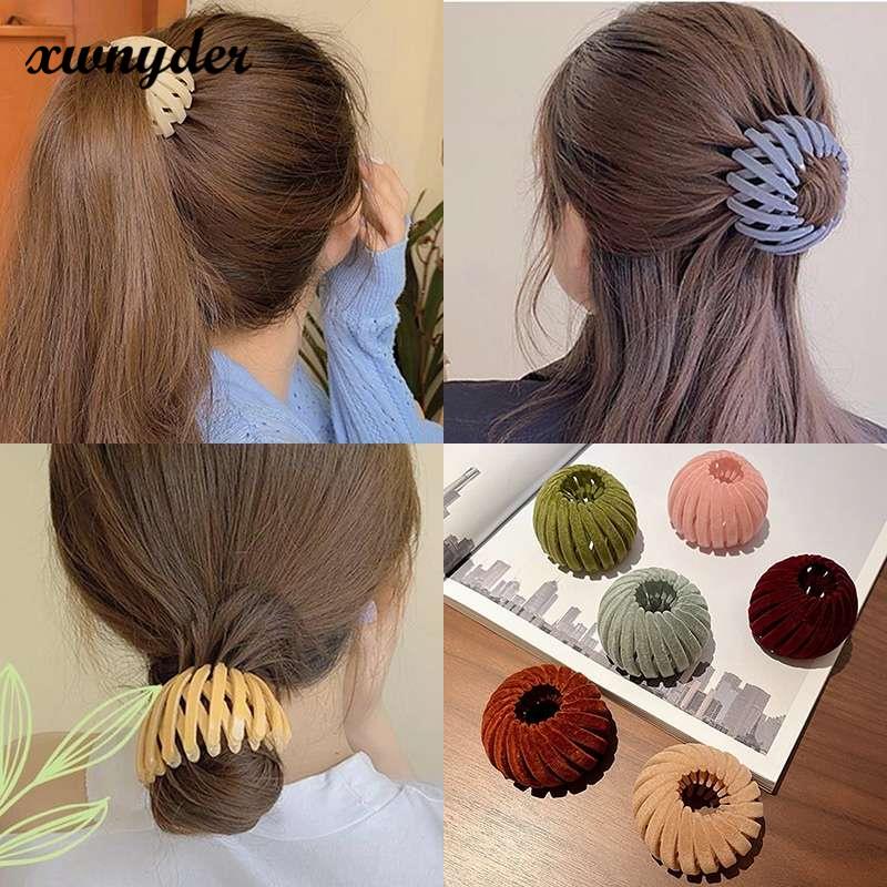 Kẹp Tóc Hình Tổ Chim Bằng Nhung Cố Định Tóc Đuôi Ngựa XWNYDER