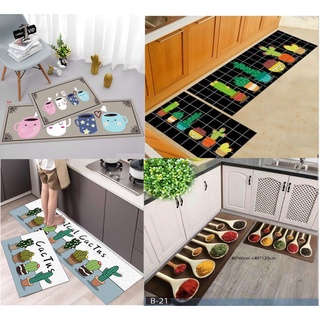 Set 2 Chiếc Thảm Nhà Bếp Hoa Văn 3D