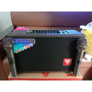 [ẢNH THẬT] LOA BLUETOOTH XÁCH TAY KARAOKE SHENGYOU T8 2 MICRO CHỐNG HÚ