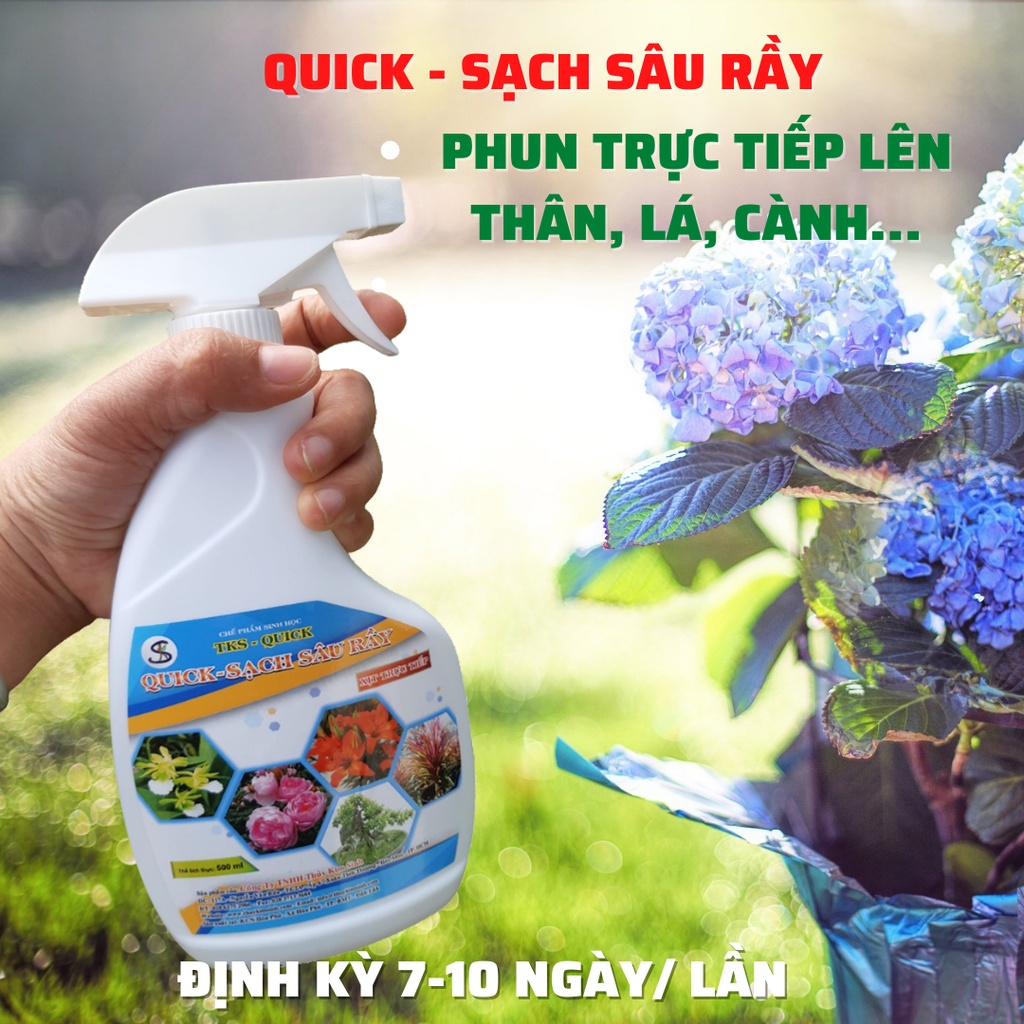 Dung Dịch Pha Sẵn Trừ Nhện Đỏ, Bọ Trĩ , Sâu Rầy An Toàn Sinh Học - Quick Sạch Sâu Rầy 500ml