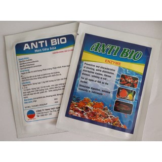 Antibio là men tiêu hóa 10g và 100g giúp cá tiêu hóa tốt.