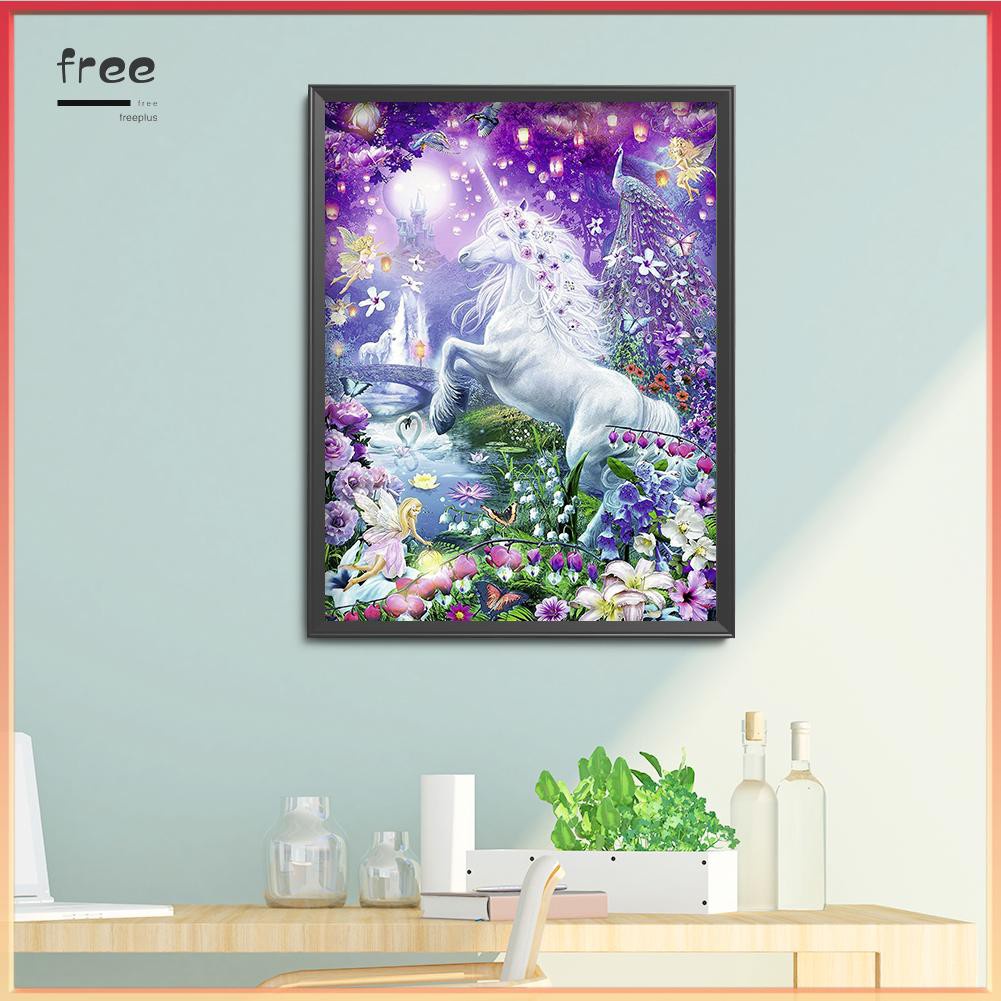 Tranh đính đá treo tường trang trí nội thất hình ngựa tuyệt đẹp 5D DIY