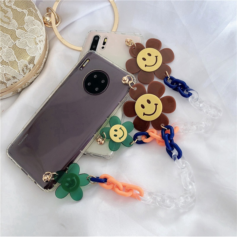 Sun flower bracelet Case Samsung A72018 A92018 A62018 A72017 A52017 A52018 A8plus2018 case Cover A750 A510 A730 A530 A720 A520 Transparent shell  phone casing Silicone Fashion brand