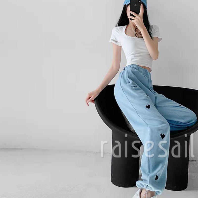 RS quần ống rộng In Họa Tiết Trái Tim Thời Trang Dành Cho Nữ | BigBuy360 - bigbuy360.vn