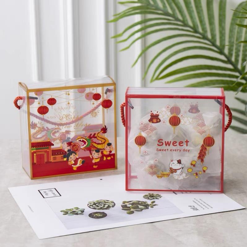 Hộp quà, hộp đừng quà nhựa trong Siêu Đáng Yêu , dây tết phong cách vintage Dễ Thương