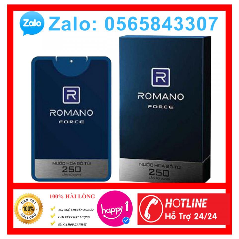 Nước hoa cao cấp Bỏ Túi Romano Force 18ml - 250 lần xịt (hàng khuyến mãi) | BigBuy360 - bigbuy360.vn