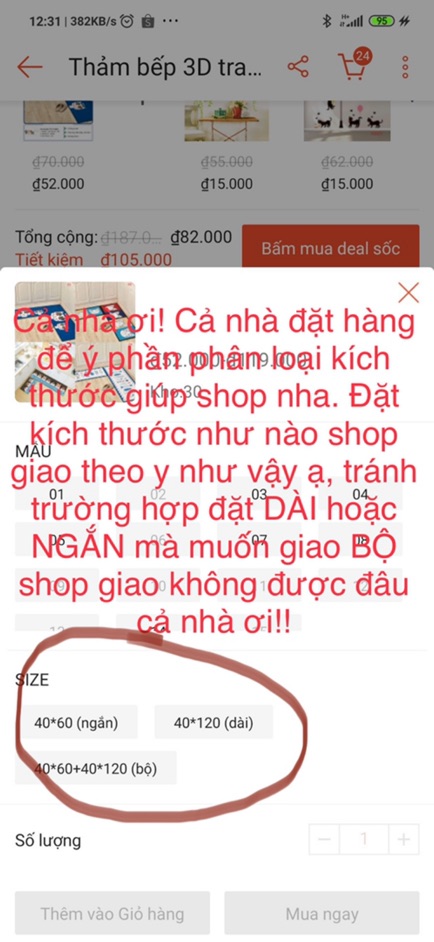 [Mã LIFEHLDEC giảm 10% đơn 99k] Thảm bếp 3D trang trí nhà bếp phòng ngủ (40*60 + 40*120 cm) cao cấp cao su chống trượt