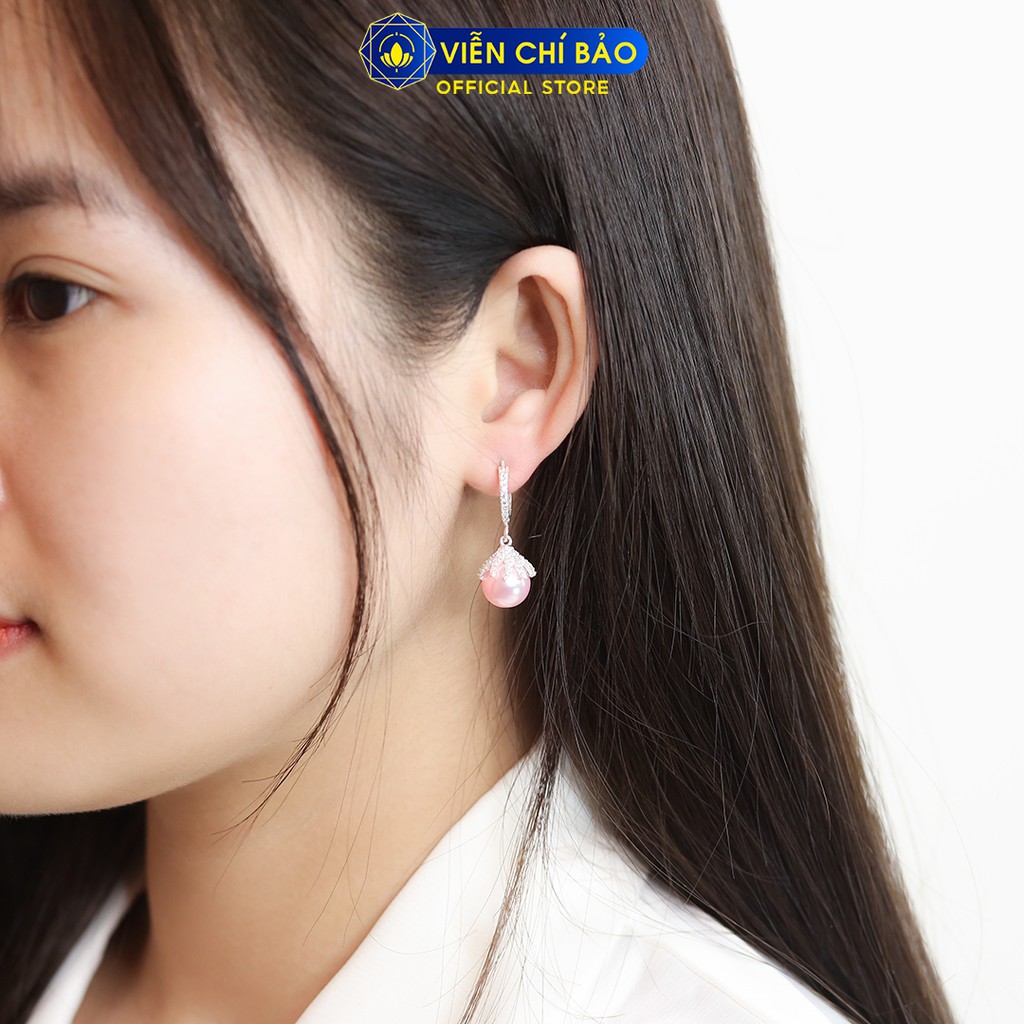 Bông tai bạc nữ nụ hoa hồng chất liệu bạc 925 thời trang phụ kiện trang sức Viễn Chí Bảo B400175