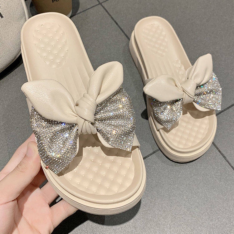 Giày Sandal Đế Mềm Chống Trượt Đính Nơ Thời Trang Dành Cho Nữ