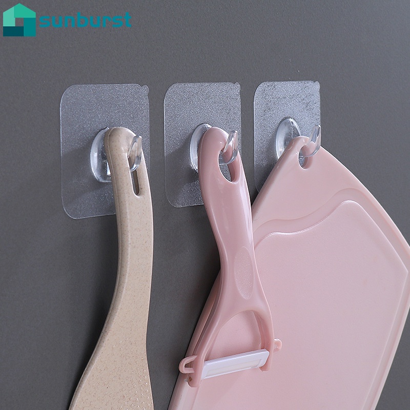 Set 10 Móc Treo Tường Mặt Nhám Màu Trong Suốt Chịu Lực Tốt Tiện Dụng Cho Gia Đình Giá Đỡ