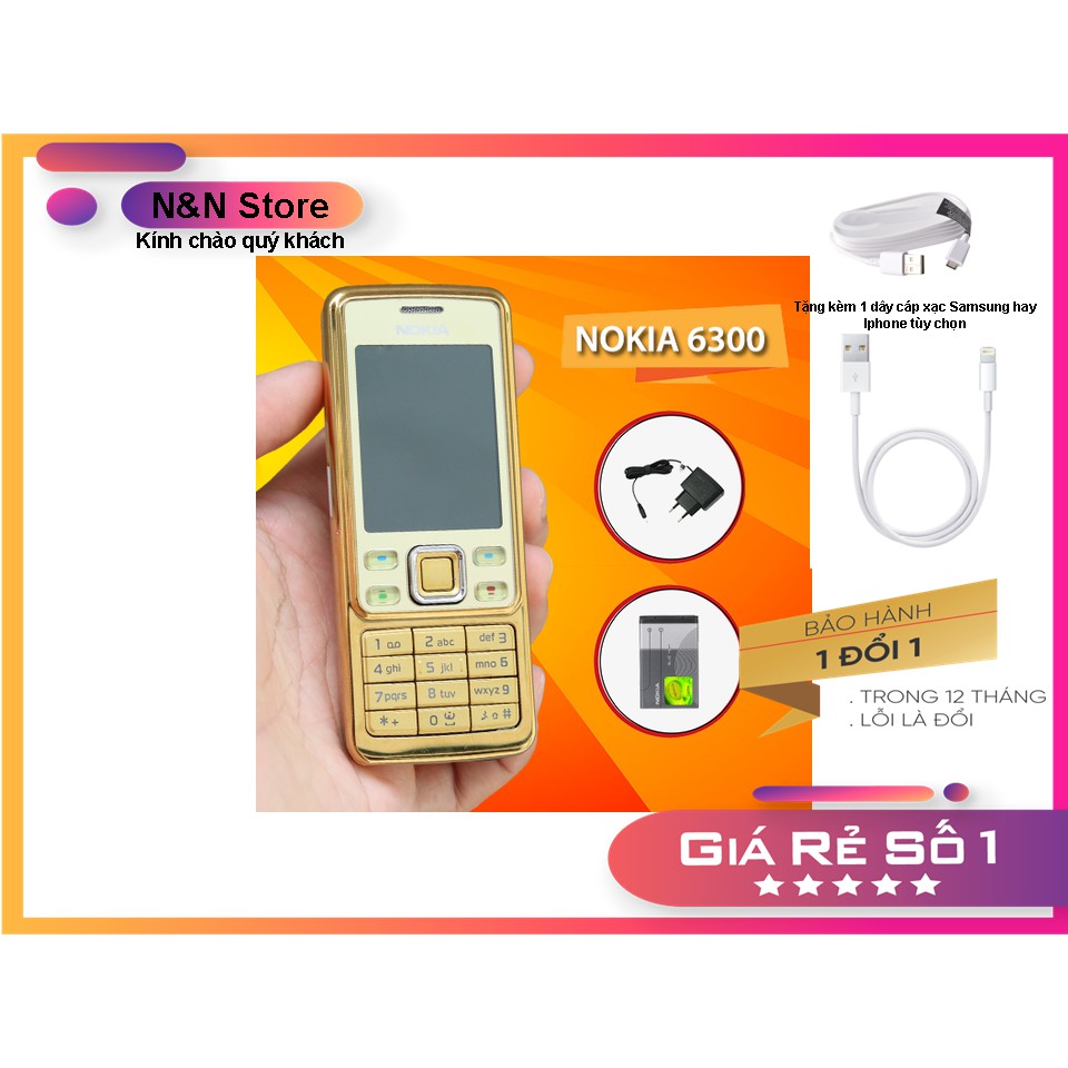 Điện Thoại Nokia 6300 Chính Hãng Bảo Hành 12 Tháng [SIÊU RẺ][TẶNG 1 DÂY CÁP XẠC ZIN TÙY CHỌN]