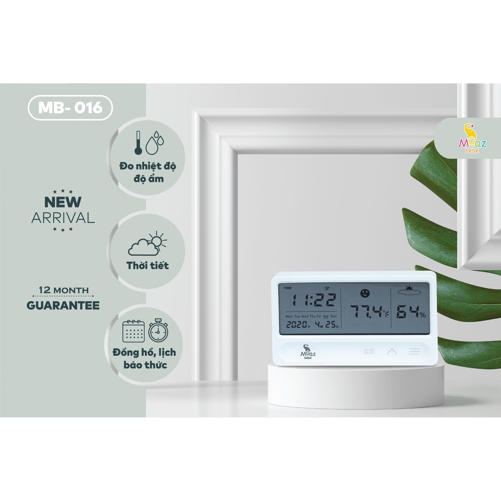 Đồng hồ đo nhiệt độ độ ẩm nhiệt kế ẩm Moaz Bebe MB-016
