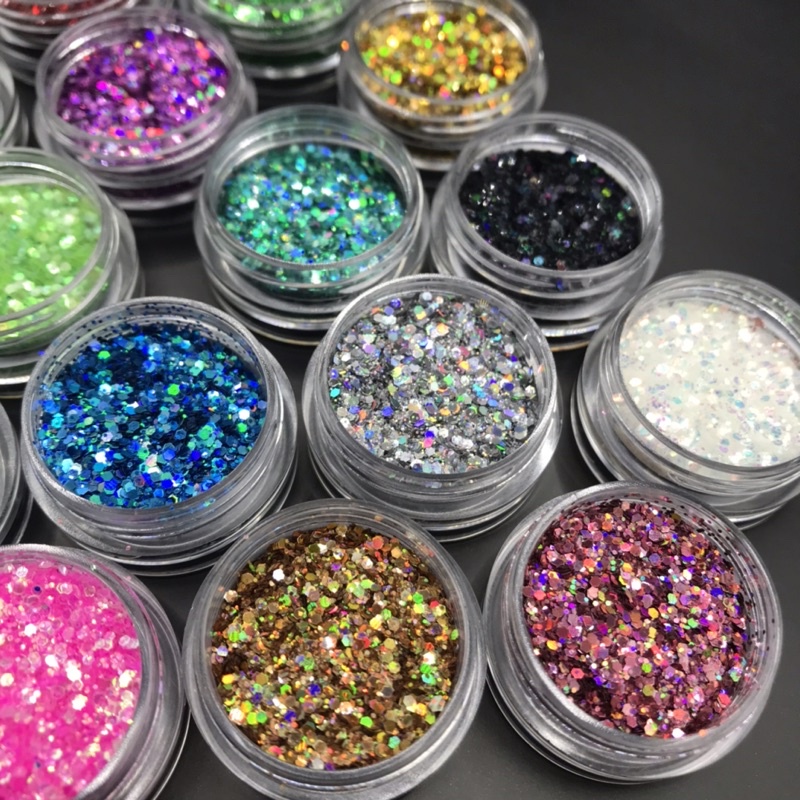 Nhũ kim tuyến ngũ sắc hũ 5g siêu sáng trang trí móng