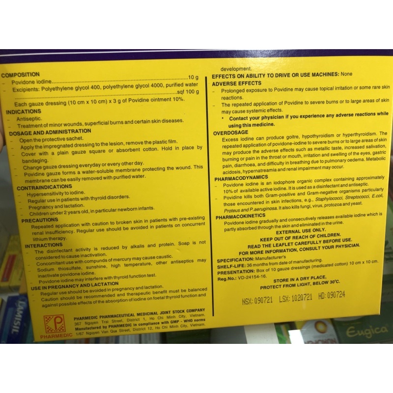 Gạc mỡ Povidin 10%