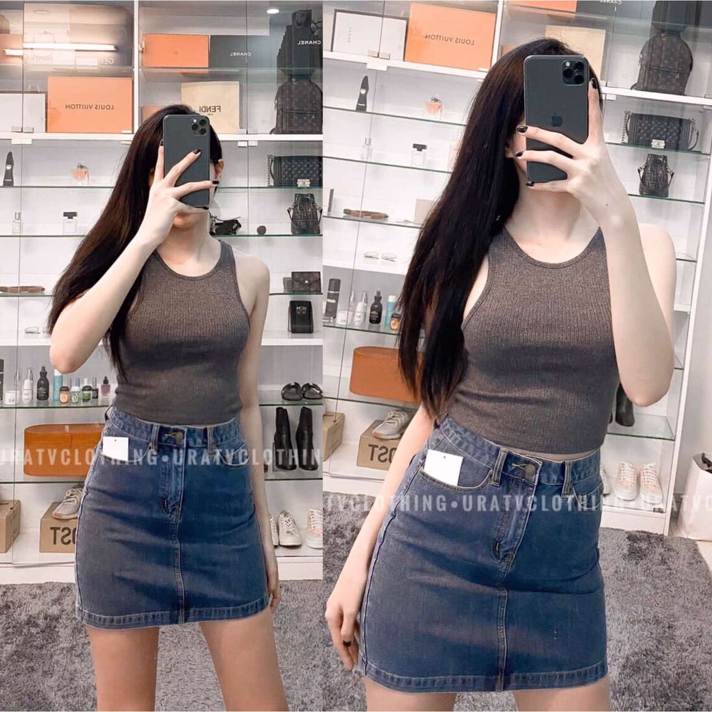 [ẢNH THẬT-CÓ SẴN] Áo crop tanktop dệt kim ZR