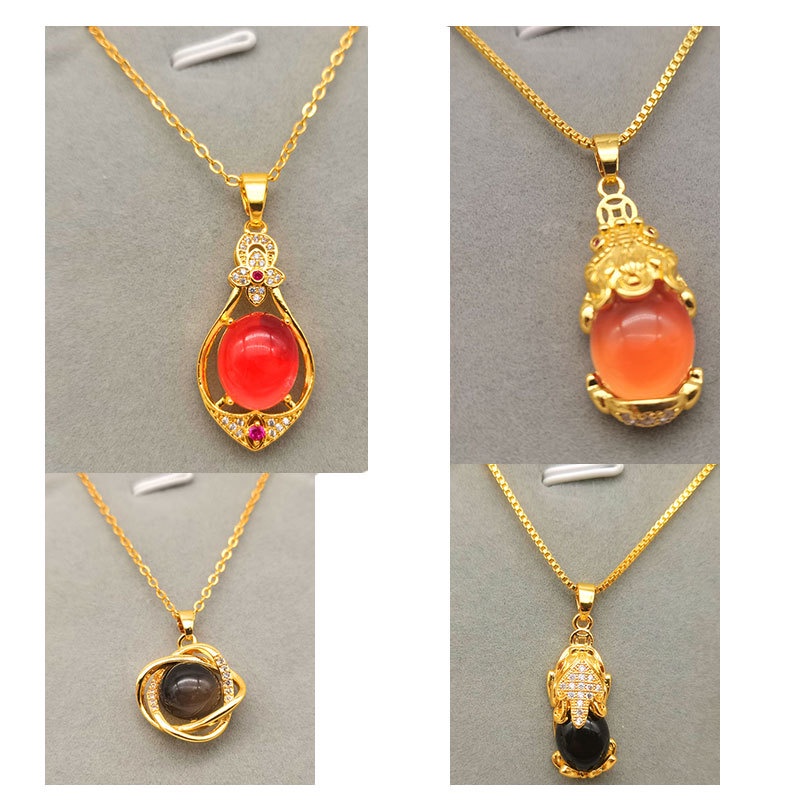 【Elly shop】 Mặt Vòng cổ bằng đồng mạ vàng hình lọ hoa đổi màu theo nhiệt độ