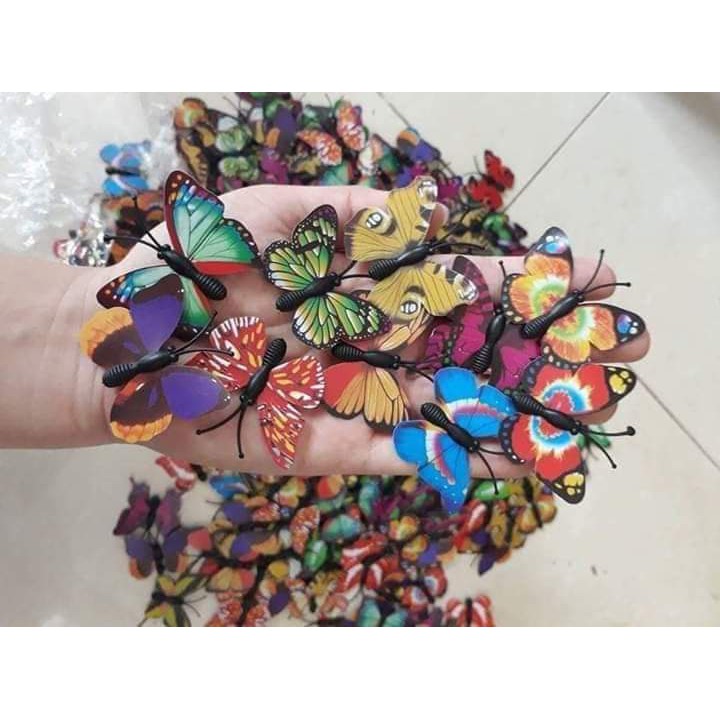 100 con bướm nhựa nhỏ trang trí bánh