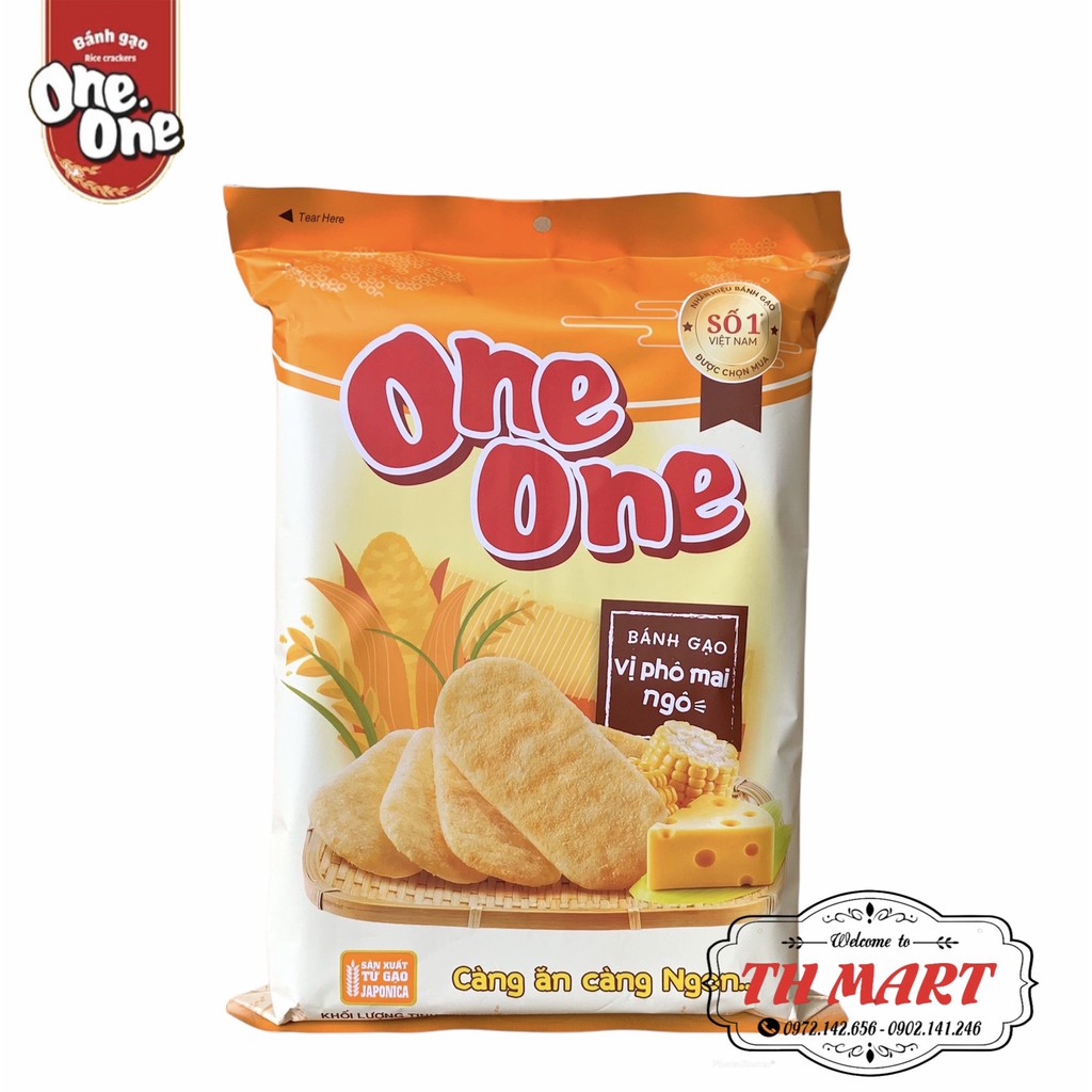 bánh gạo one one vị phô mai ngô được làm từ gạo japonica càng ăn càng ngon gói 118g