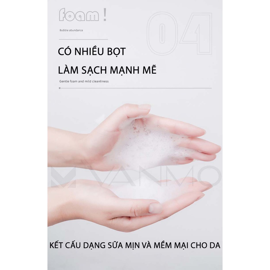 Sữa Rữa Mặt Trắng Da Giảm Nhờn Mụn VANMO 4 Thành Phần