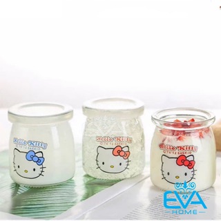 Hộp 12 Hũ Thuỷ Tinh Đựng sữa chua khổng Lồ In Hình Cute 200 Ml