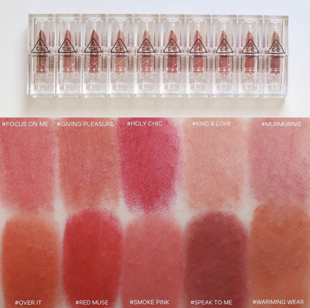 Son thỏi 3CE soft matte lipstick vỏ trong suốt Clear layer