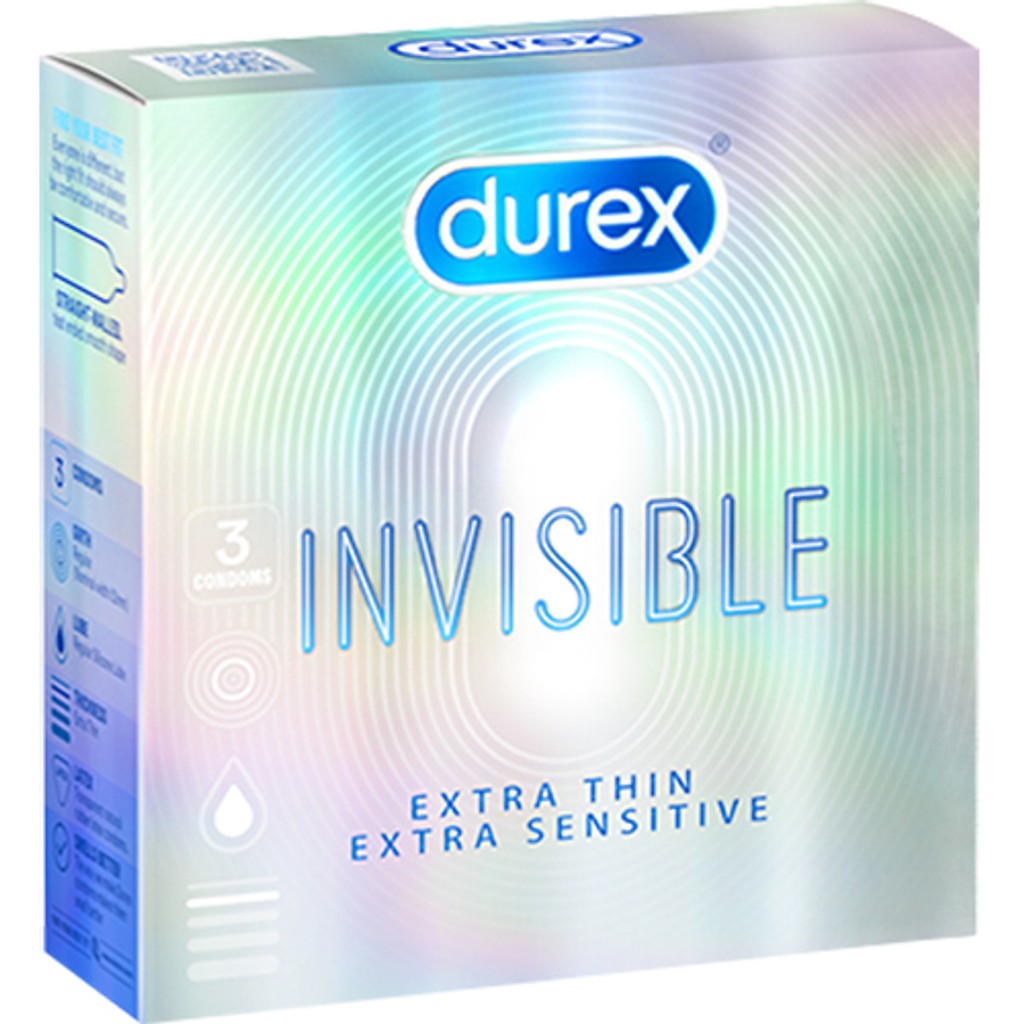 Bao Cao Su Durex Invisible Extra Thin Extra Sensitive Hộp 3 Chiếc - BigBull Shop