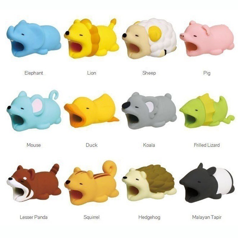 Set 2 nút bảo vệ dây cáp hình động vật đáng yêu