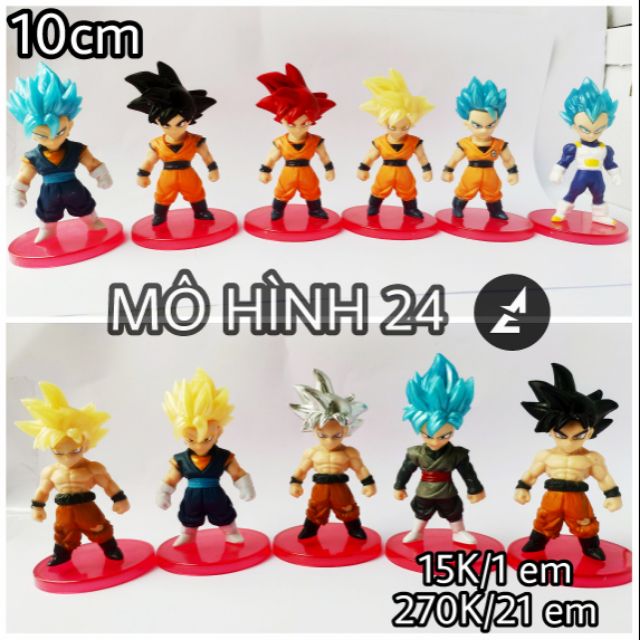 [1 con] Mô hình chibi đồ chơi Dragon Ball Songoku gohan broly super dragonball goku super saiyan gohan vegeta gogeta C21