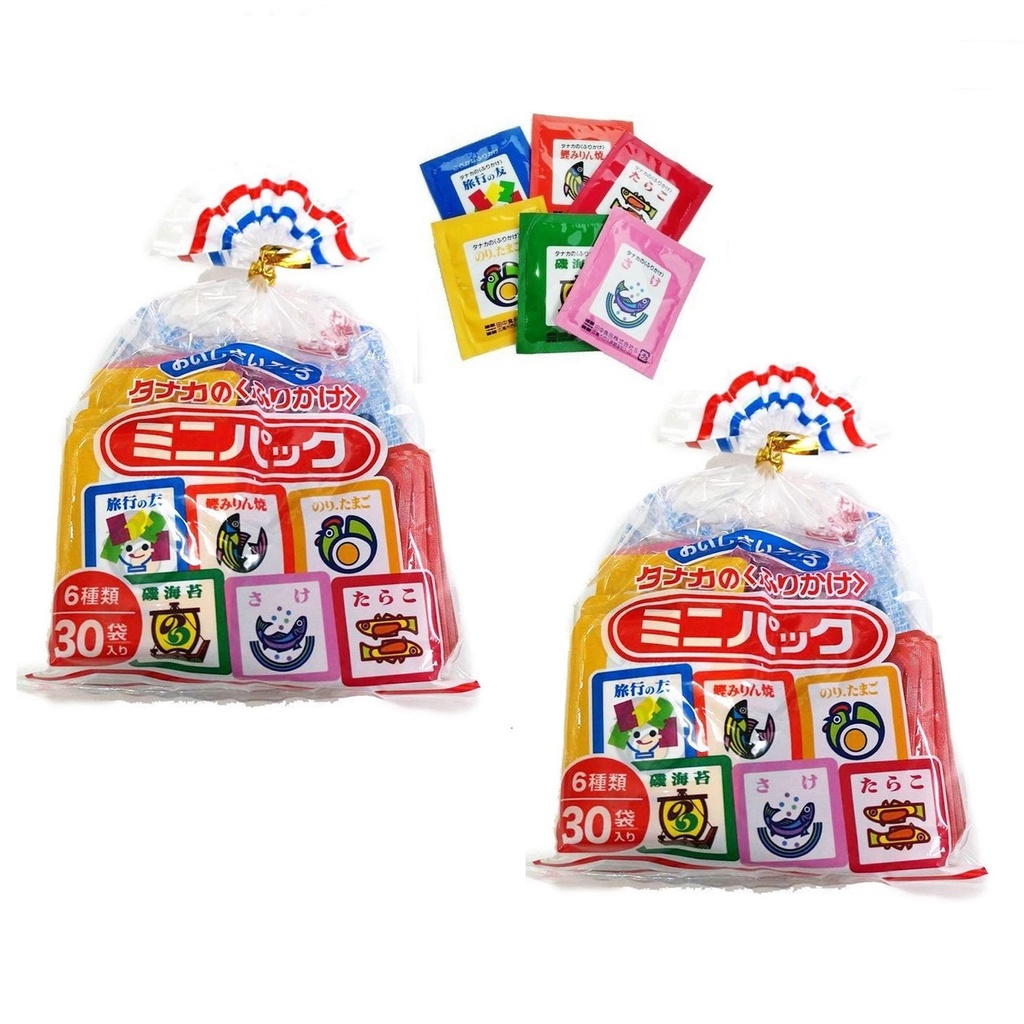 (Date T3/2024) Gia vị rắc cơm Furikake Tanaka cho bé ăn dặm Nhật Bản túi 30 gói nhỏ