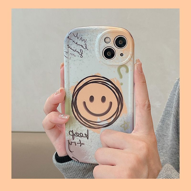 Ốp Điện Thoại In Hình Mặt Cười Đơn Giản Phong Cách Nhật Hàn Cho iPhone 12 13 11 Pro Max X Xs Max Xr
