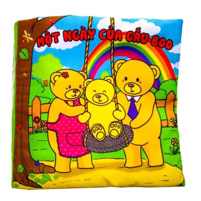 [FREESHIP+TẶNG QUÀ] Sách vải cho bé “Một ngày của Gấu Boo”Giúp Bé rèn luyện thói quen Sinh Hoạt-Kích thích Thị Giác