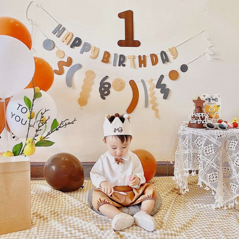 Bộ hoàng tử nâu phong cách Hàn Quốc cho bé trai sơ sinh