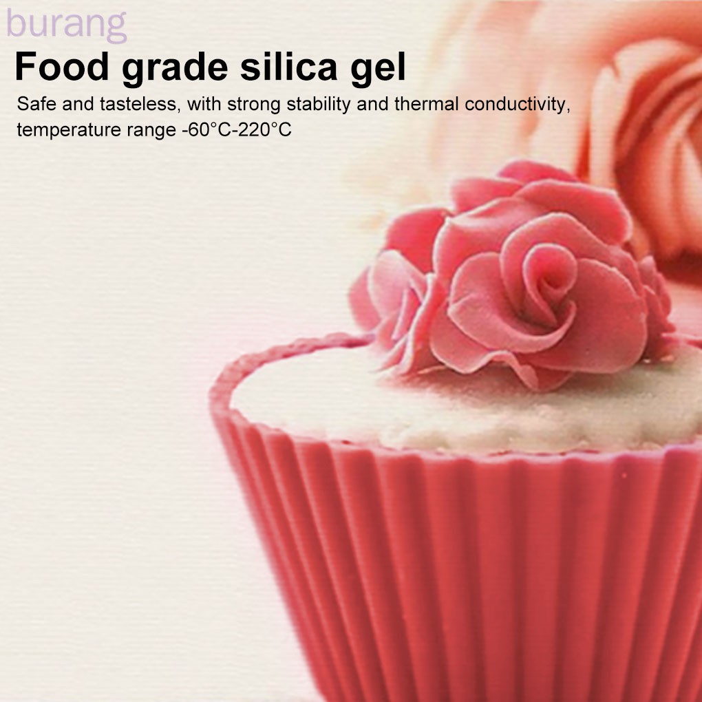 Bộ 10 Cốc Silicone Tròn Làm Bánh Cupcake