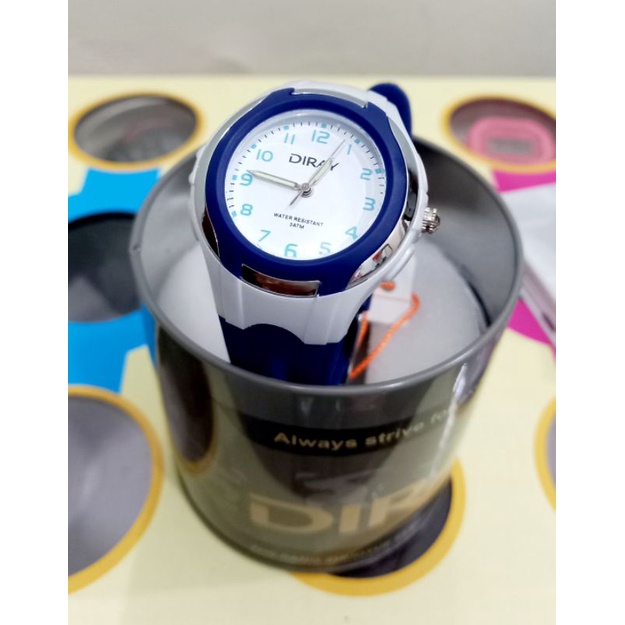 Đồng hồ trẻ em chín.h hãng Diray chạy kim màu đen/nhiều màu cho bé trai/gái chống nước,dây silicon bền bỉ