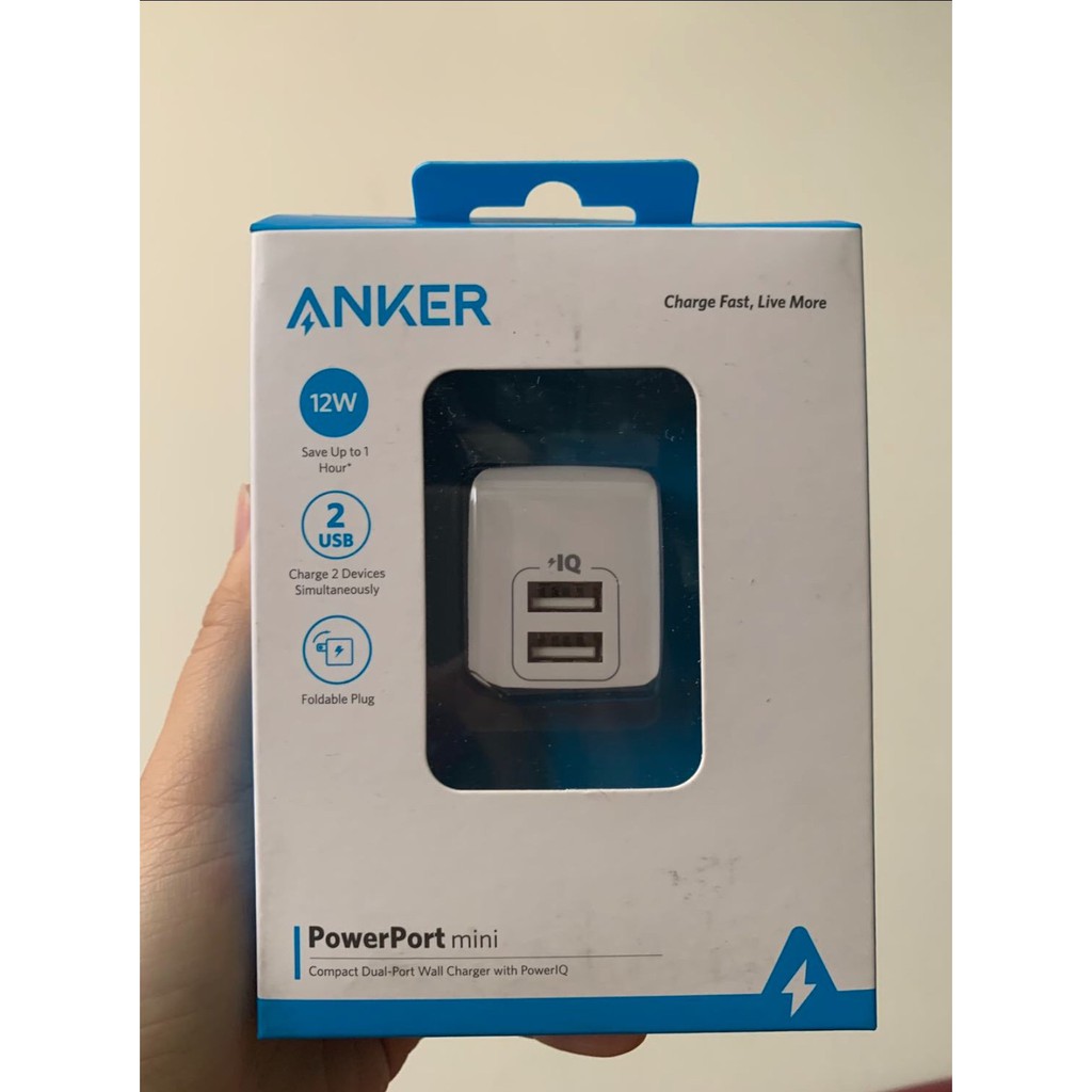 Củ Sạc ANKER PowerPort Mini 2 cổng 12W - A2620 - Hàng Chính Hãng