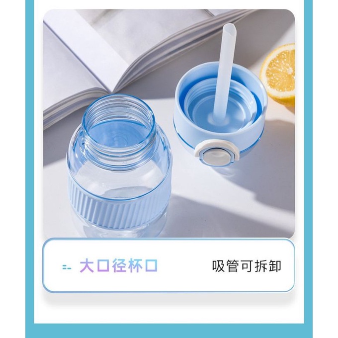 Bình đựng nước có ống hút 380ml nhựa an toàn