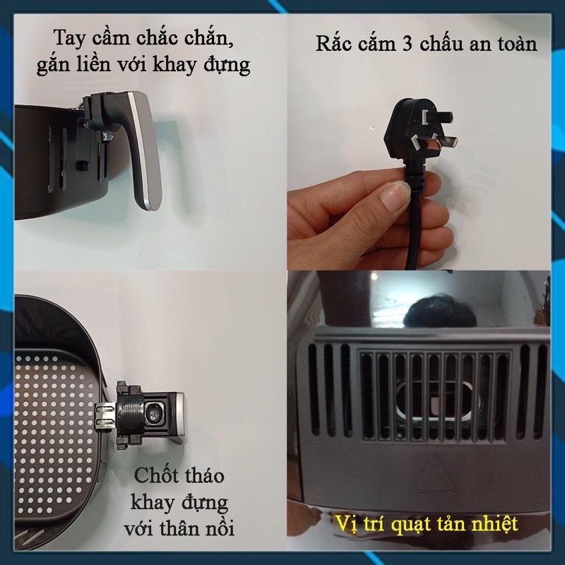 Nồi chiên không dầu 8L Hongxin YJ-705 ( Bảo Hành 12 Tháng )