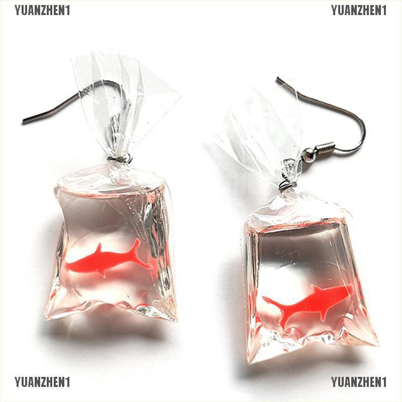 [YUANZHEN1] Khuyên Tai Móc Túi Nước Cá Thủ Công
