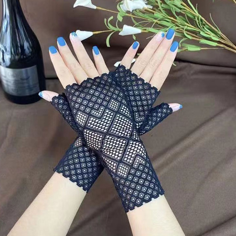 Găng Tay Lưới Ngắn Hóa Trang Cho Nữ